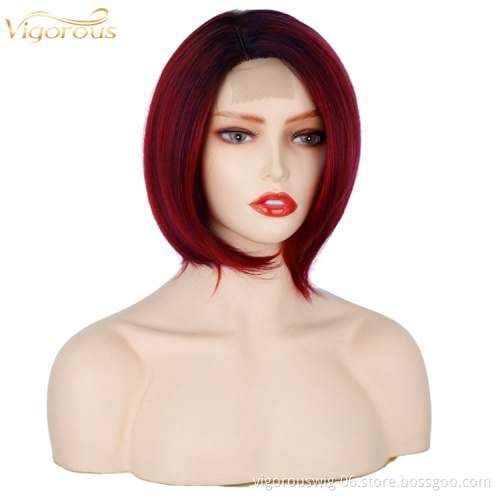 Pixie Cut High Quality Cheap Price Side Part Short Pre Plucked Natural Hairline Straight Wave For Women Synthetic Bob Hair Wigs